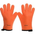 Kitchen Perfection Silicone Oven Gloves, Heat Resistant Waterproof BBQ ...