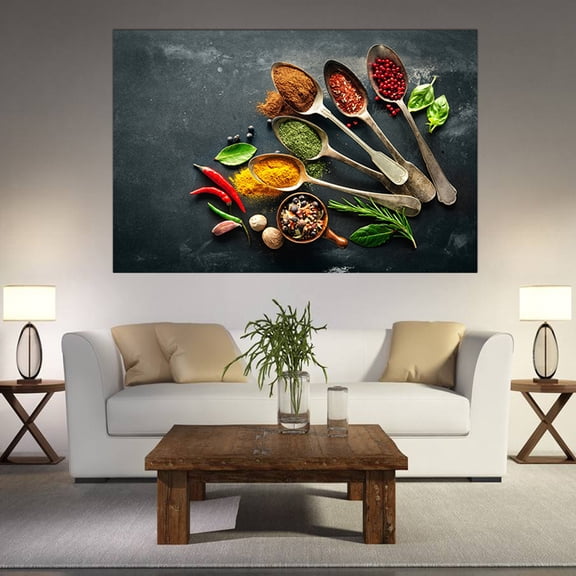 Kitchen Pictures Canvas Prints and Spoon Vintage Canvas Wall Art Hanging Paintings-S/M/L - L L
