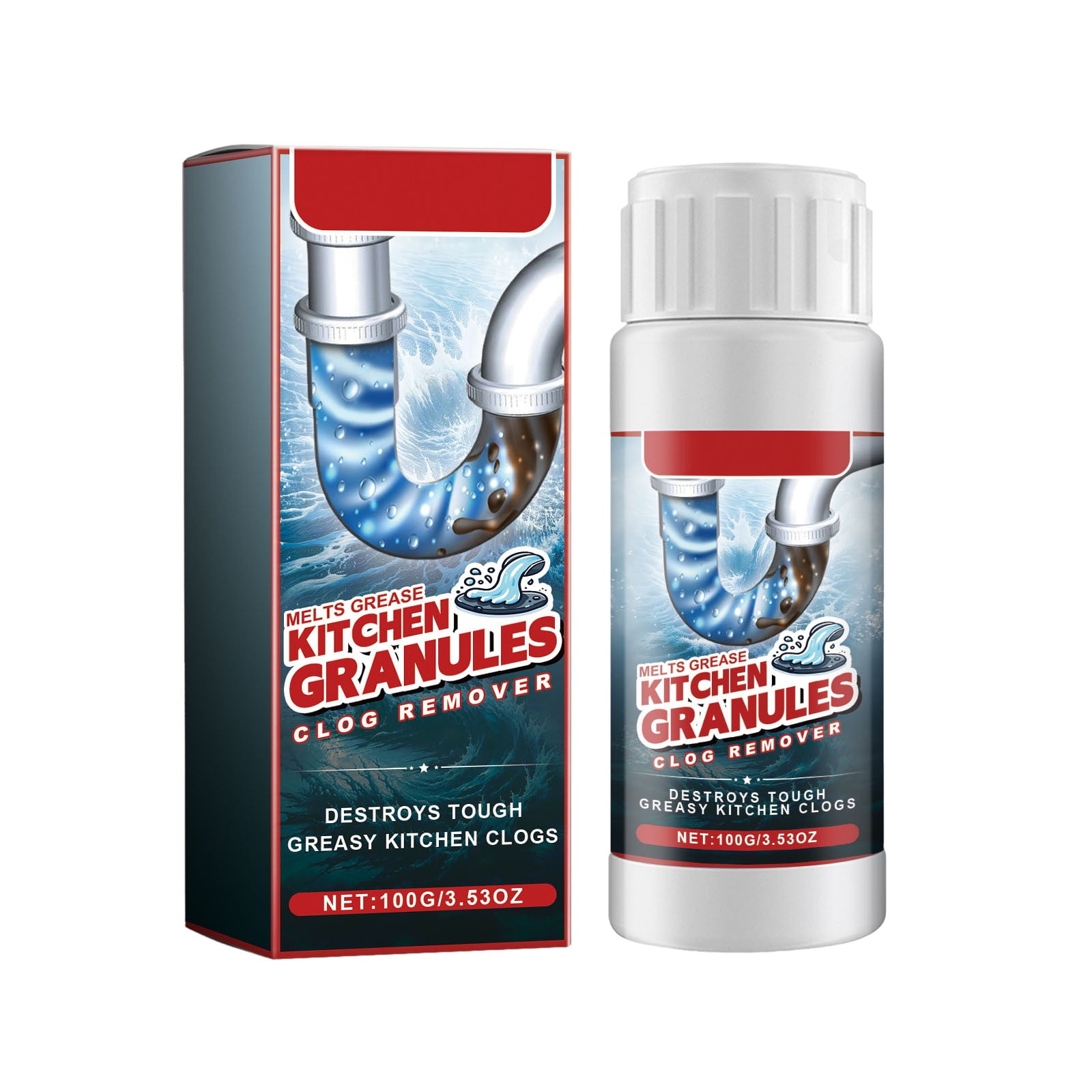 Kitchen Pipe Drain Cleaning Powder To Grease Or Cooking Oil Clogs Dog