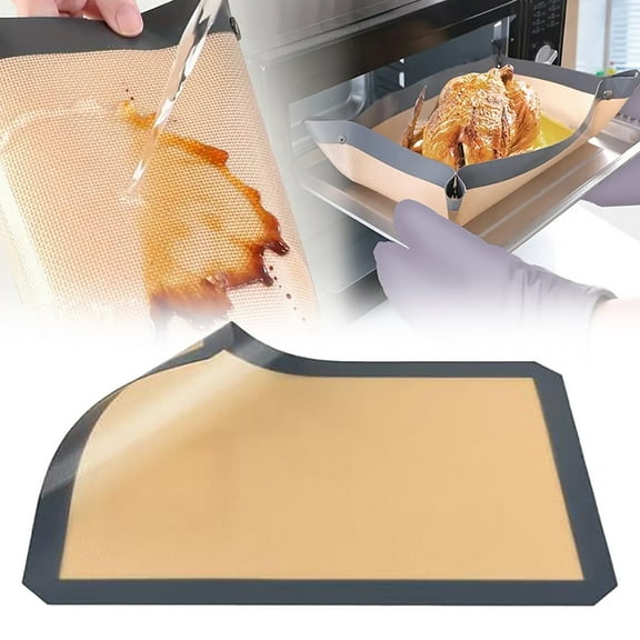 Kitchen Placemat Silicone Baking Mat With Heavy Duty Fiberglass Grill Mat With T Lock Fasteners – 15”X12” Non Slip Fireproof Bbq Mat For / Grills Camping Or Oven Use (,Yellow Kitchen Placemat