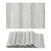 Kitchen Placemats Set of 6 Plastic Placemats for Dining Table Decor Indoor Washable Table Mat Gray 17.7*11.8inch