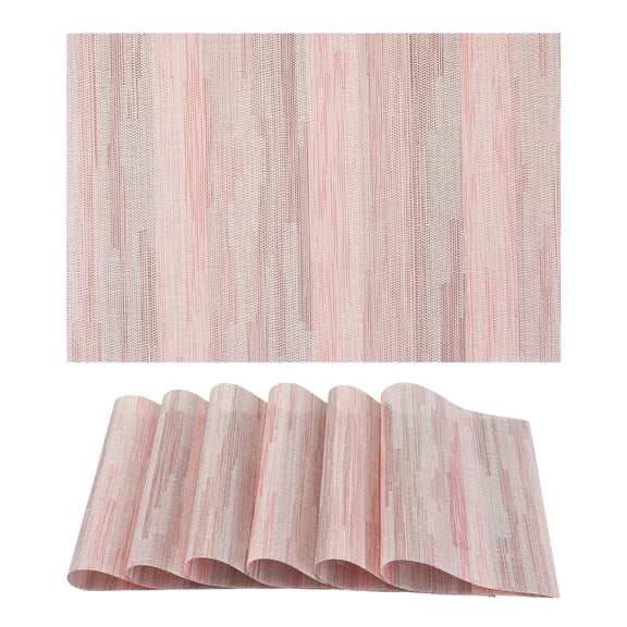 Kitchen Placemats Set of 6 Plastic Placemats for Dining Table Decor Indoor Washable Table Mat Red 17.7*11.8inch