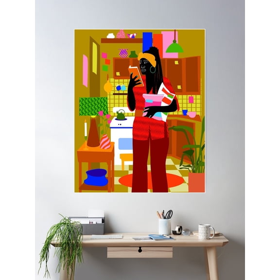 Kitchen Plans Poster Wall Art, Modern Wall Decor For Living Room Bedroom, 8x12 UNFRAMED