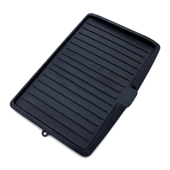 Aemutady Large Kitchen Plastic Draining Board for Sink Side, 17.7"x12.4" Quick-Drain Ridges Dish Rack, Spacious Countertop Tray