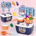 thumbnail image 1 of Kitchen Play Set, Toddler Kitchen Toy, Realistic Mini Kitchen Set With 20 Accessories And Water Spray Function, Interactive Indoor Game For Kids Ages 2 Plus, Durable Plastic Design, 1 of 6