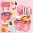 thumbnail image 1 of Kitchen Play Set, Toddler Kitchen Toy, Realistic Mini Kitchen Set With 20 Accessories And Water Spray Function, Interactive Indoor Game For Kids Ages 2 Plus, Durable Plastic Design, 1 of 9