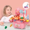 thumbnail image 1 of Kitchen Play Set, Toddler Kitchen Toy, Realistic Mini Kitchen Set With 20 Accessories And Water Spray Function, Interactive Indoor Game For Kids Ages 2 Plus, Durable Plastic Design, 1 of 9