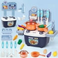 thumbnail image 1 of Kitchen Play Set, Toddler Kitchen Toy, Realistic Mini Kitchen Set With 20 Accessories And Water Spray Function, Interactive Indoor Game For Kids Ages 2 Plus, Durable Plastic Design, 1 of 7