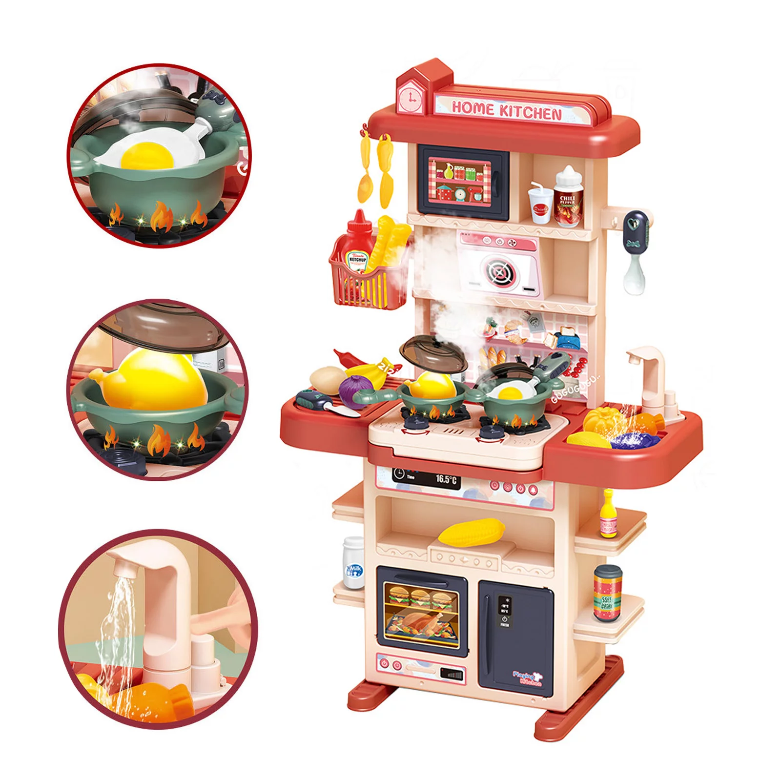 Kitchen Playset, 43Pcs 29Inch Pretend Play Food Toys Kitchen Set for