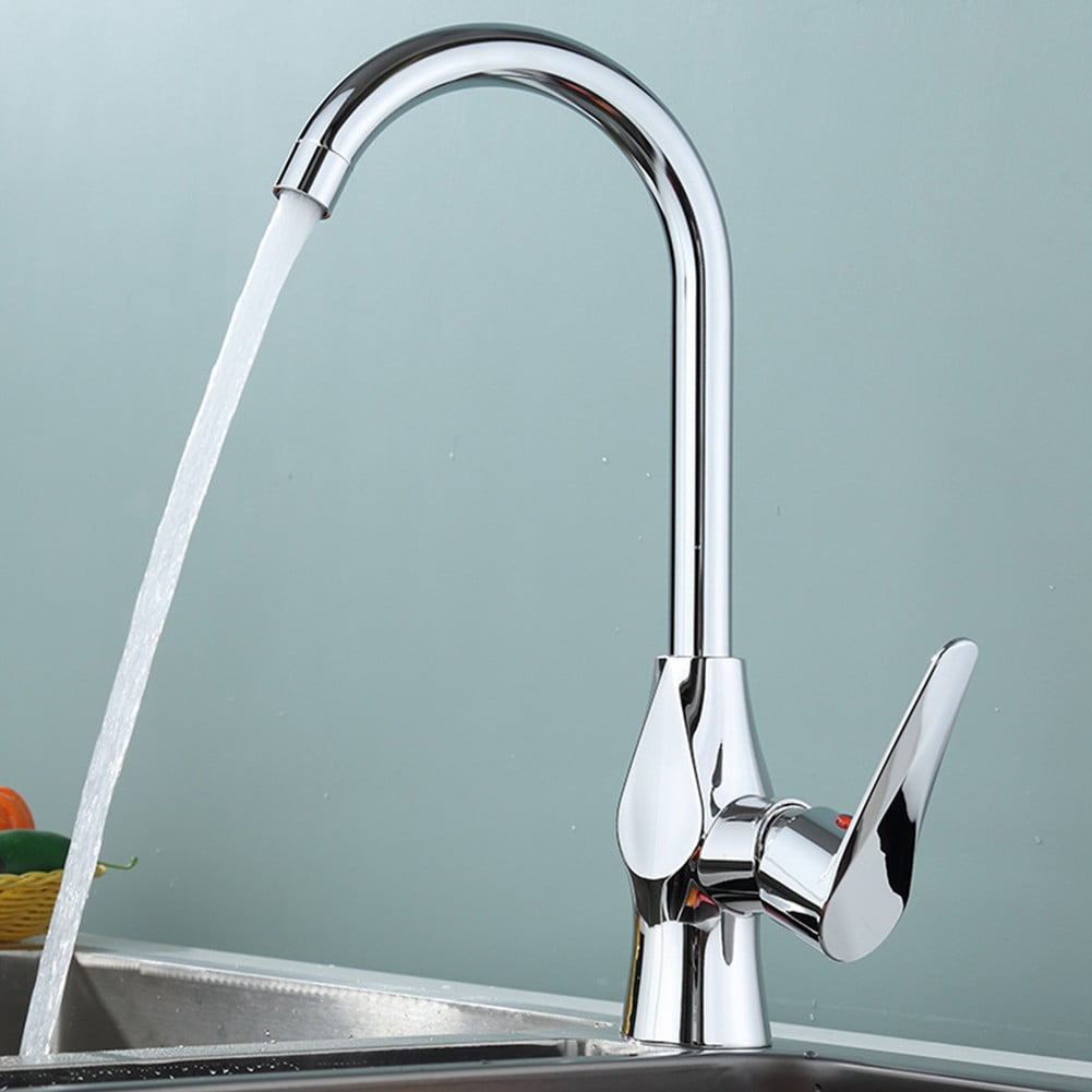 Kitchen Polished Chrome Plated Swivel Basin Sink Cold Hot Mixer Tap