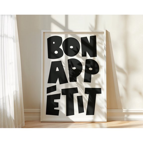 Kitchen Poster Typograhy Wall Art for Dining Room Print Wall Art Print Kitchen Artwork Black and White Print Wall Art Food Message Art Print, 8x12 UNFRAMED