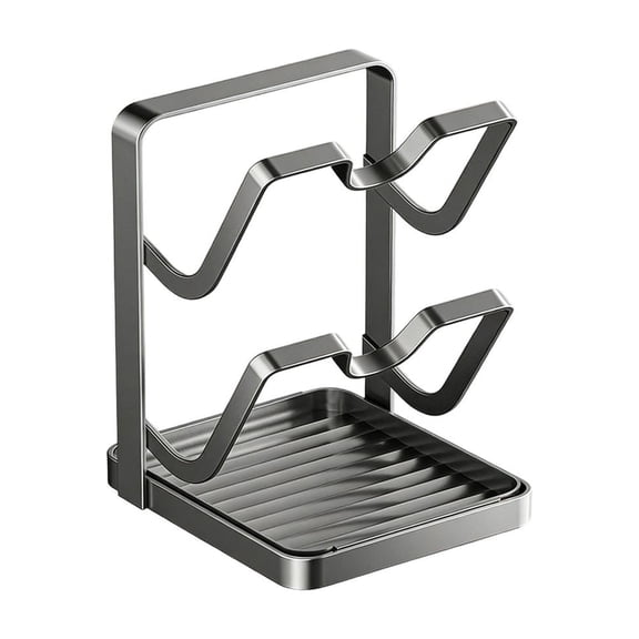 Kitchen Pot Cover Rack - Multi-layer Spatula Holder, Drainage Sy for Hygiene, Space-saving Countertop Organizer for Modern Kitchens