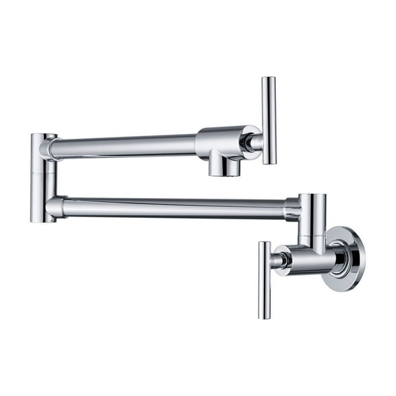 Kitchen Pot Filler Faucet Wall Mount,Brass Folding Stretchable with Swing Arm Single Hole Two Handles
