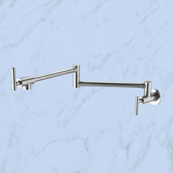Kitchen Pot Filler Faucet Wall Mount,Brass Folding Stretchable with Swing Arm Single Hole Two Handles