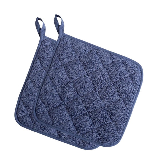 Kitchen Pot Holders Set, 2 Pack Heat Resistant Cotton Potholder Mats, Terry Cloth Trivets for Cooking, Baking, Oven Pan
