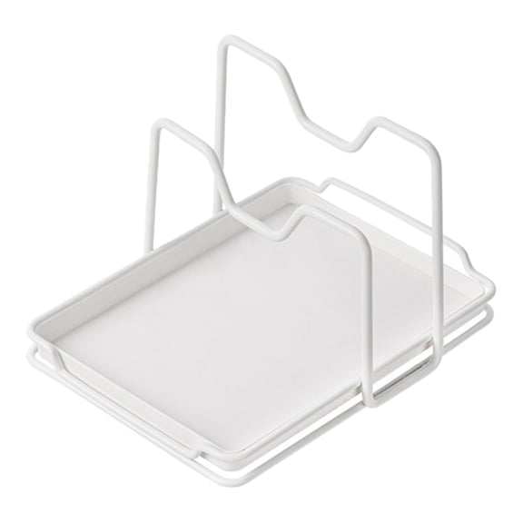 Kitchen Pot Lid Holder and Cutting Board Rack, Material with Pan Cover Organizer for Countertop Storage and Cooking Space Saving in Home Kitchen