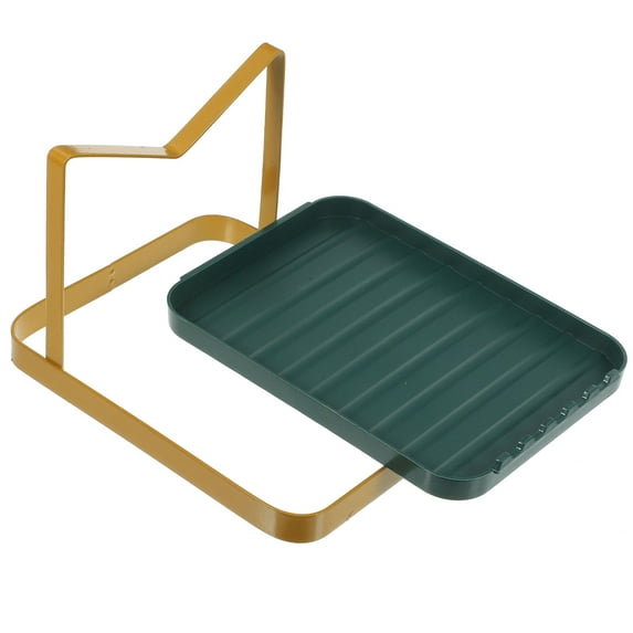 Kitchen Pot Lid Spoon Rack Countertop Storage Household Spatula Chopping Board Drain (single Cover Black) 1pc Holder for Pots Organizer Stand Plastic