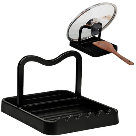 Kitchen Pot Lid Storage Rack, 304 Stainless Steel Pot Lid Holder While Cooking, Multifunctional Holder and Spoon Rest for Stove Top, Kitchen Organizer Stand