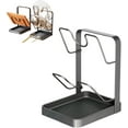 thumbnail image 1 of Kitchen Pot Lid Storage Rack | 304 Stainless Steel Pot Lid Holder & Organizer for Countertop, with Removable Drip Tray, 1 of 8