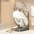 thumbnail image 1 of Kitchen Pot Lid Storage Rack,For Kitchen Countertop Pot Lid Holder With Integrated Spoon Rest For Convenient Storage Of Cooking Utensils And Lids (Double Layer), 1 of 9