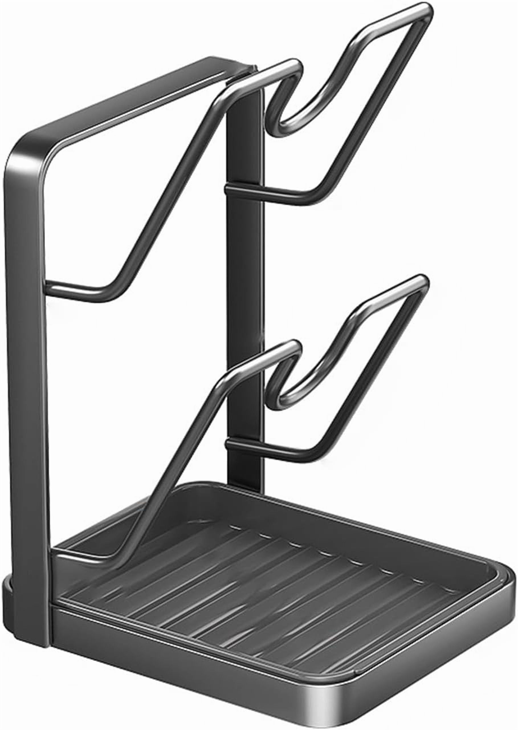 Kitchen Pot Lid Storage Rack, Heavy-Duty Carbon Steel Kitchen Utensil Holder for Boards, Pot Lids, Trays, and Countertop Organization