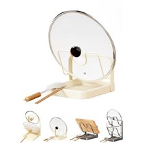 Kitchen Pot Lid Storage Rack, Multifunctional Stainless Steel Pot and Pan Organizer with Removable Drip Tray, Two-Compartment Spatula Holder for Counter Stove Top Kitchen Accessories