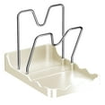 thumbnail image 1 of Kitchen Pot Lid Storage Rack, Pot Lid Holder For Kitchen Countertop, Pot Lid Holder While Cooking, 2-in-3 Pot Lid Organizer With Spoon Rest And Rag Holder, PP Stainless Steel, 1 of 6
