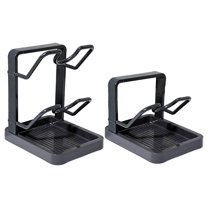 Kitchen Pot Lid Storage Rack, Pot Lid Holder, Pot Lid Organizer Rack, Pot Lid Rack While Cooking, Pot Lid Organizer with Spoon Rest for Countertop