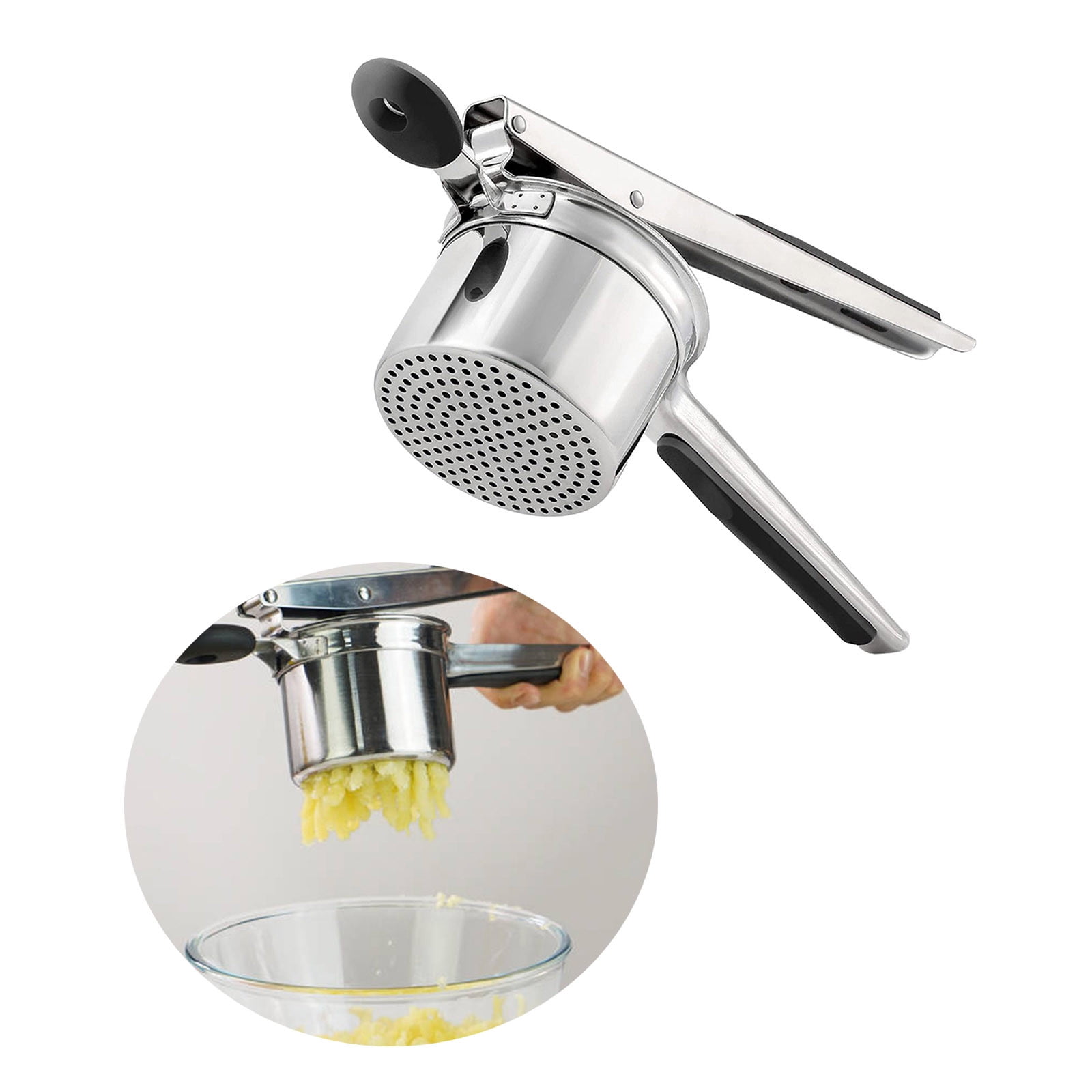 2-Piece Stainless Steel Potato Masher Set – Wavy & Ricer Style, 10.24 Inch, For Avocado & More