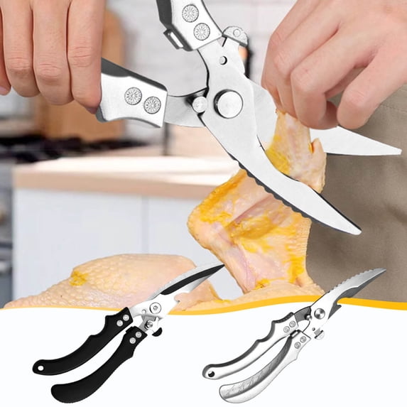 Kitchen Poultry Scissors Heavy Duty Chicken Cutter | Stainless Steel Rust-Resistant Blades | Meat, Vegetable, Seafood Shears | Ergonomic Non-Slip Handle | Precision Cutting Tool | 1 Piece