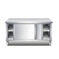 thumbnail image 1 of Kitchen Prep Table Stainless Steel Kitchen Cabinet,Stainless Steel Commercial Worktable W/Sliding Doors For Prep & Work, Heavy Duty Workbench W/Cabinet, For Home, Restaurant, Hotel And Garage, 1 of 7