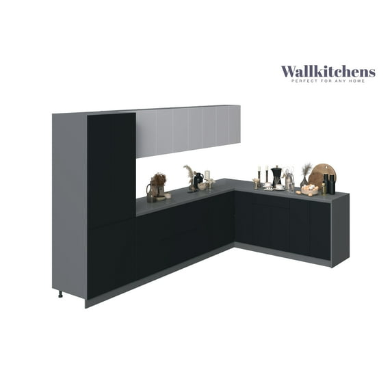 Kitchen Prestige Collection Black & White Gloss Color Base Size 11Ft Wide