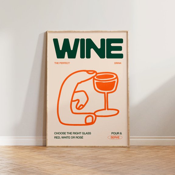 Kitchen Print Wine Illustration Wall Art Kitchen Prints Hand Drawn Bar Sign Print Wine Wall Art Bar Prints Doodle Art