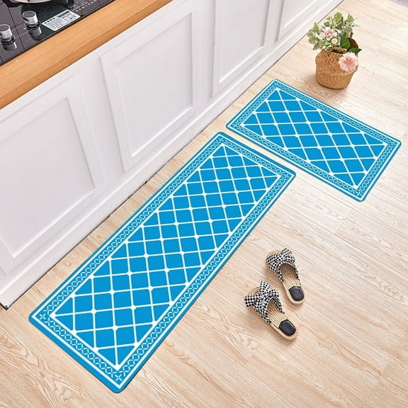 Kitchen Printed Non-Slip Carpet,Set Of 2 Microfiber Kitchen Rugs Non-Slip Soft Bathroom Rugs, Xinsrenus Under $5! Kitchen Printed Non-Slip Carpet,Set Of