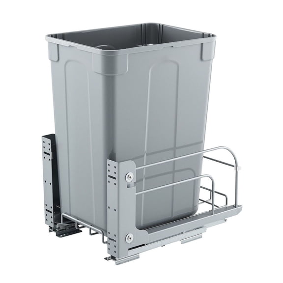 Kitchen Pull Out Trash Can 35 QT - Under Cabinet Waste Recycling Bin with Soft Close Slides & Door Kit - Under Sink Trash Container for Cabinets