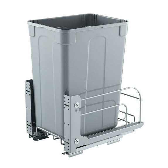 Kitchen Pull Out Trash Can 35 QT - Under Cabinet Waste Bin, Sliding Soft Close System & Door Kit, Recycling Bin for Sink Base, Under Counter Garbage Container