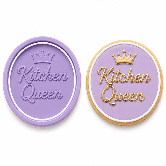 Pickleball Collection Kitchen Queen Plaque Cookie Cutter & Embosser Set