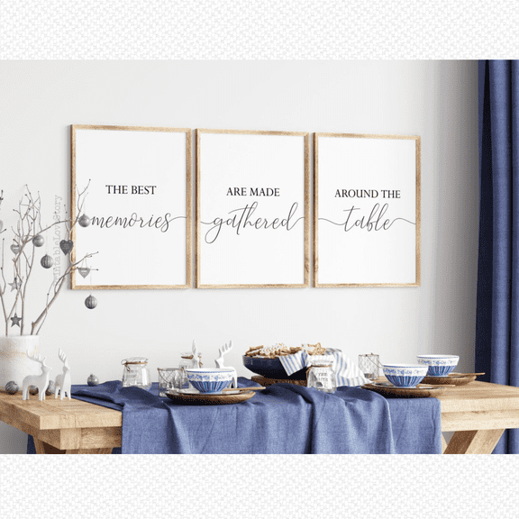 Kitchen Quote Gather Around Table Dining Room Living Room Poster Prints , Poster Only