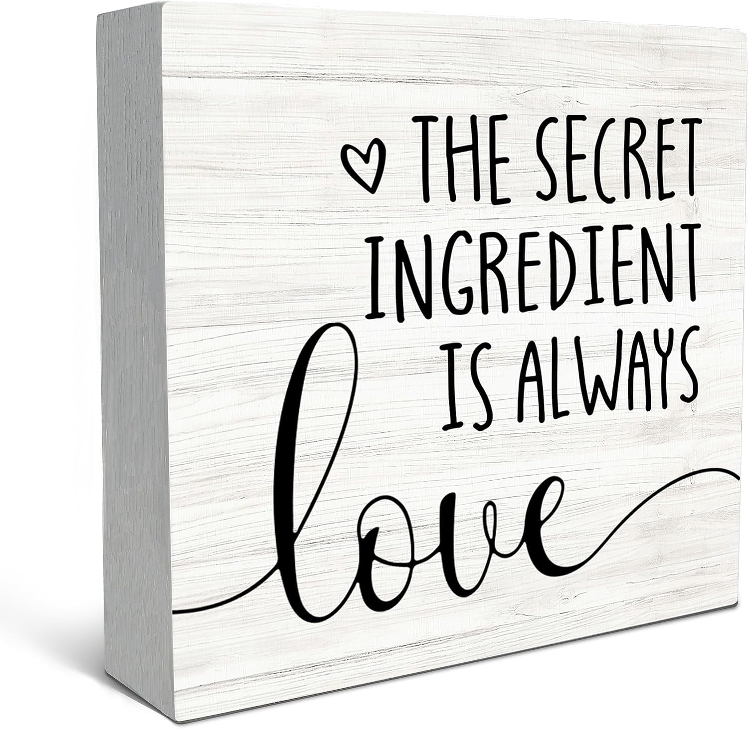 Kitchen Quote The Secret Ingredient is Always Love Wood Box Sign Desk ...