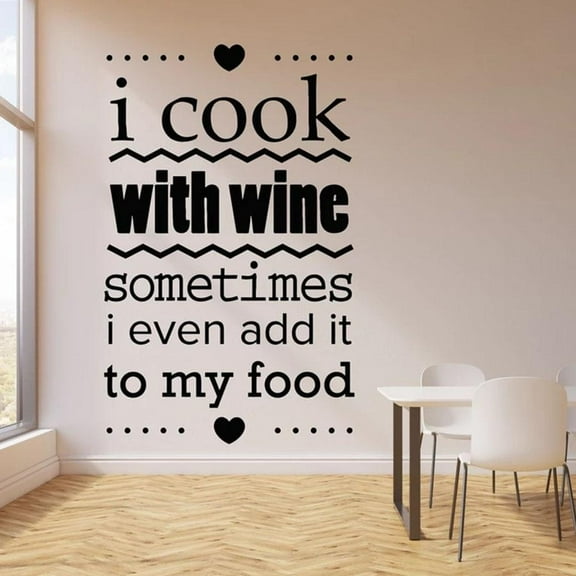 Kitchen Quote Wall Decal Words Housewife Dining Room Restaurant Interior Decor Vinyl Window Stickers Art Lettering Mural 57x36cm