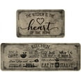 thumbnail image 1 of Kitchen Quotes Kitchen Mats Set of 2, Seasonal The Kitchen is The Heart of The Home Cooking Sets Holiday Party Low-Profile Floor Mat - 17x29 and 17x47 Inch, 1 of 6