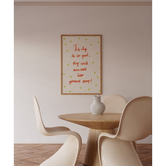 Kitchen Quotes Minimalist Chef Decor, Stretched Canvas 16x20in