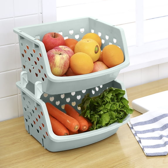 Kitchen Rack Light Blue Bins For Organizing Food Kitchen And Bathroom - Limited Time Special Clearance Sale, By Pryess