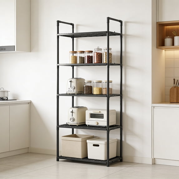 Kitchen Rack Trolley,58"x20"x11" Floor Standing Multi Layer Household Storage Rack with Wheels, Bathroom Organizer for Toiletries and Daily Necessities, Space Saving Shelving Unit