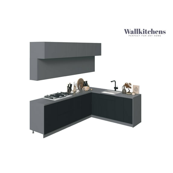 Kitchen Radiance Collection Black & Gray Color Base Size 9Ft Wide