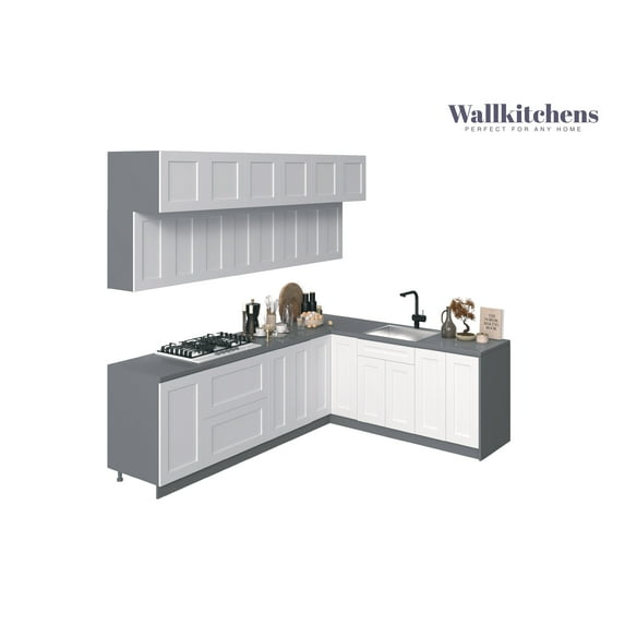 Kitchen Radiance Collection White Matte Color Base Size 9Ft Wide