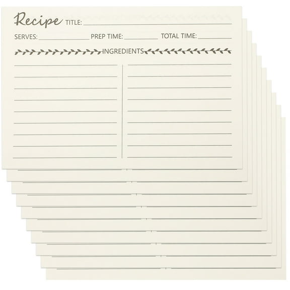 Kitchen Recipe Card Kraft Paper Household Decor Decorative Dietary Cards Daily 10 Pcs