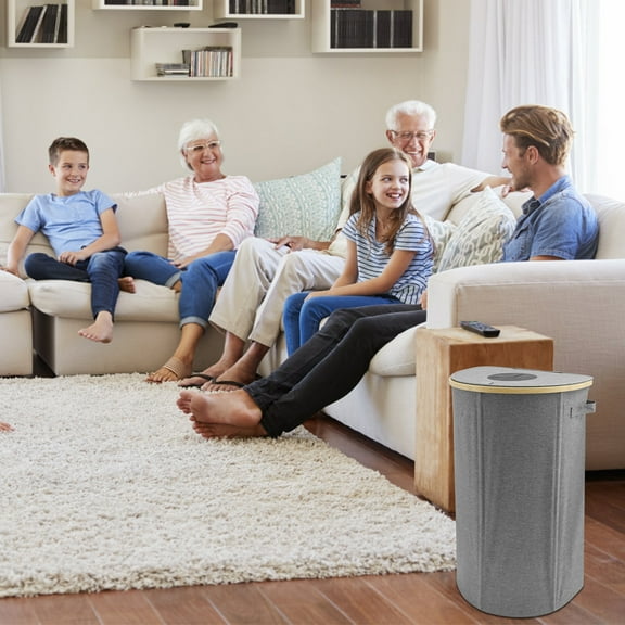 Kitchen Recycling Bin Large Capacity Bottle Recycling Basket with Lid Removable Inner Bags Foldable Jar Recycle Container Basket for Kitchens Indoor