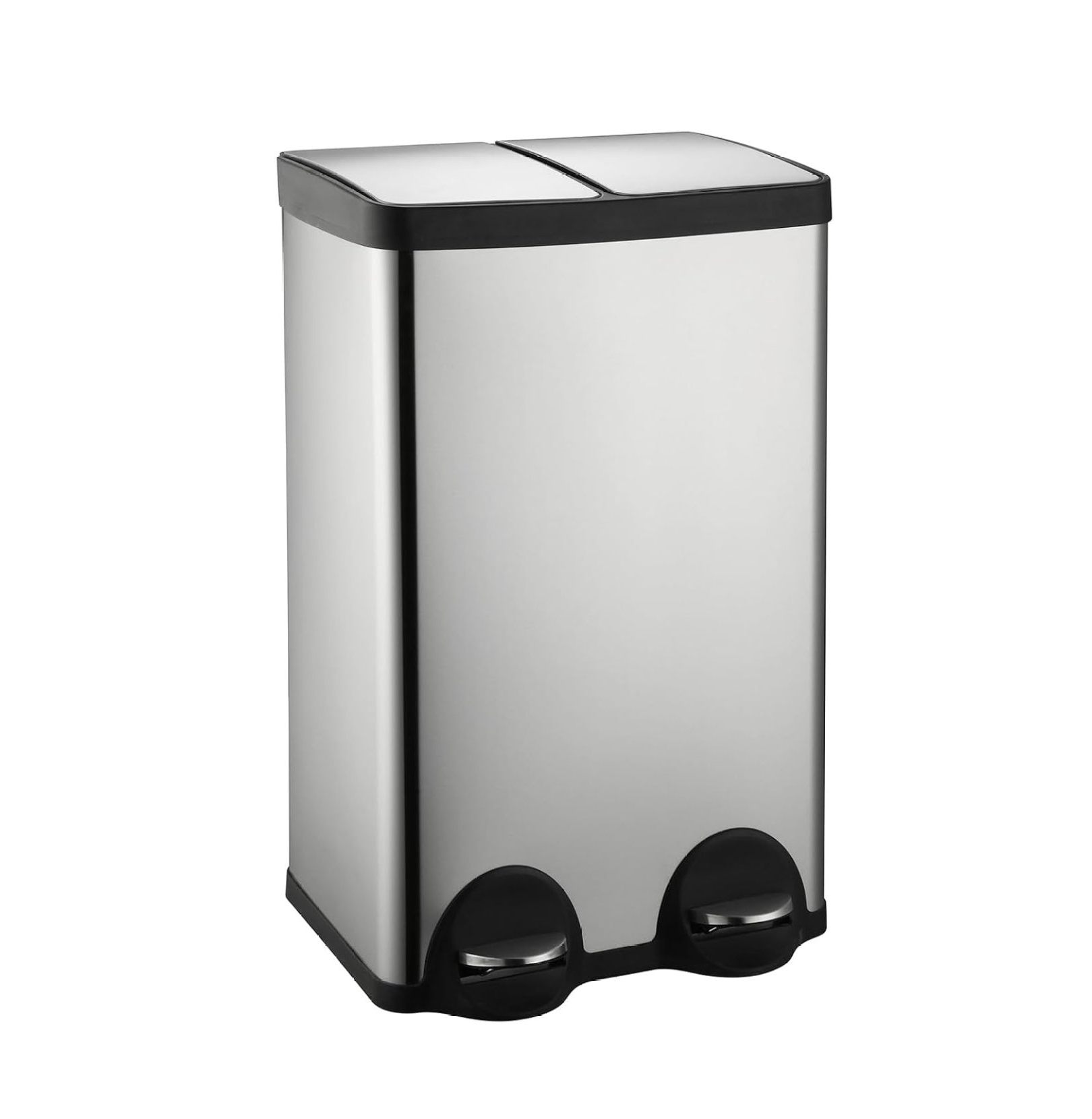 Kitchen Recycling Bins,2 x 30L Double Rubbish Bin with Lids and Plastic