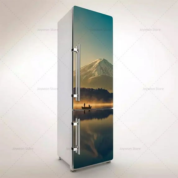 Kitchen Refrigerator Sticker Simple PVC Waterproof Self-adhesive Poster Landscaping ration Refrigerator Sticker